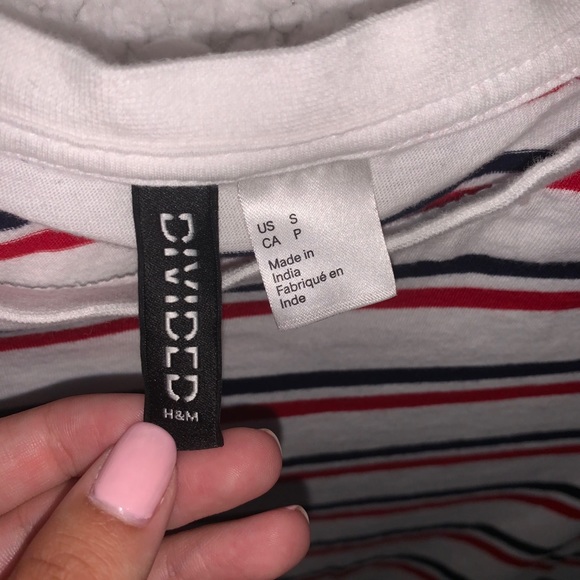 striped crop top - red white & blue - Picture 3 of 4